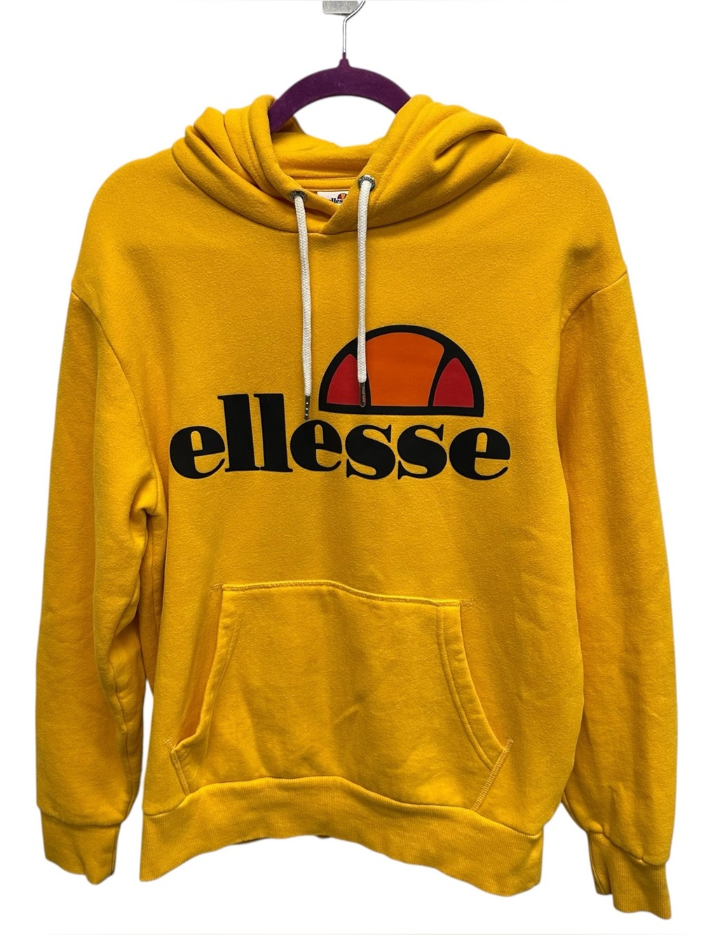 Ellesse Hoodie Gottero Spellout Training Sweatshirt Pullover medium Yellow Logo